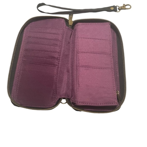 Travelon Womens Wallet, RFID Blocking, Protect ID Cards Black Print, Full Zipper - Picture 5 of 14